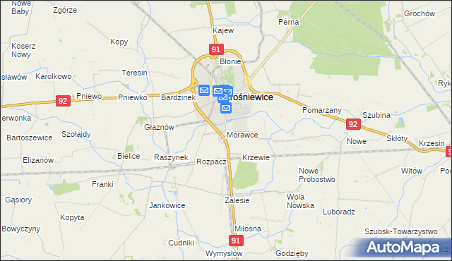 mapa Morawce, Morawce na mapie Targeo