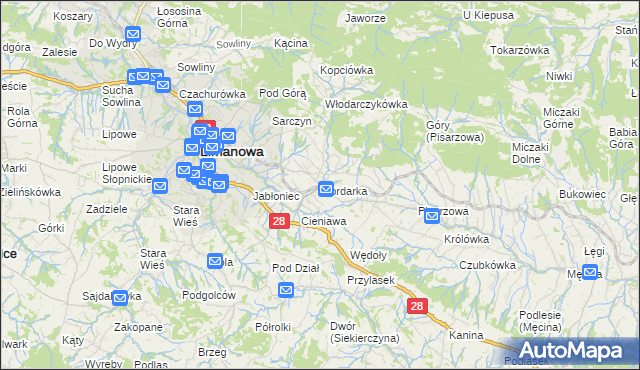 mapa Mordarka, Mordarka na mapie Targeo