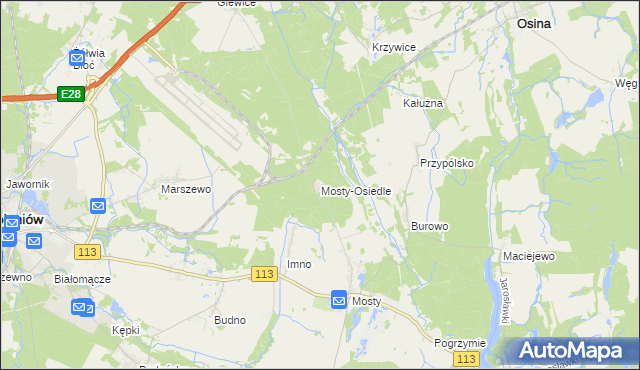 mapa Mosty-Osiedle, Mosty-Osiedle na mapie Targeo