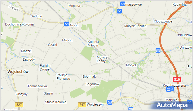 mapa Motycz Leśny, Motycz Leśny na mapie Targeo