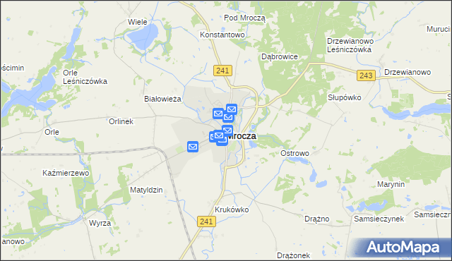 mapa Mrocza, Mrocza na mapie Targeo