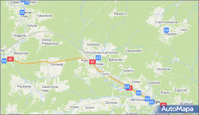 mapa Mroczków, Mroczków na mapie Targeo