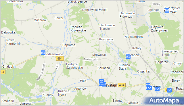 mapa Mrówczak, Mrówczak na mapie Targeo
