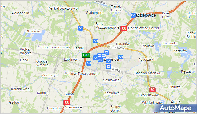 mapa Mszczonów, Mszczonów na mapie Targeo