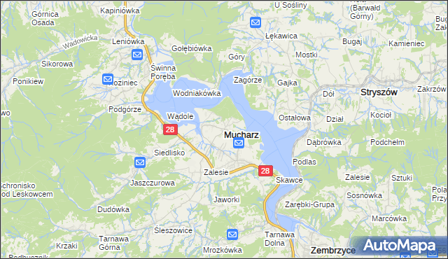 mapa Mucharz, Mucharz na mapie Targeo