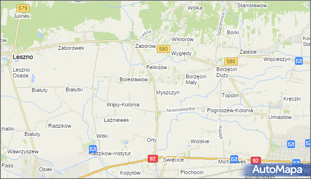 mapa Myszczyn, Myszczyn na mapie Targeo