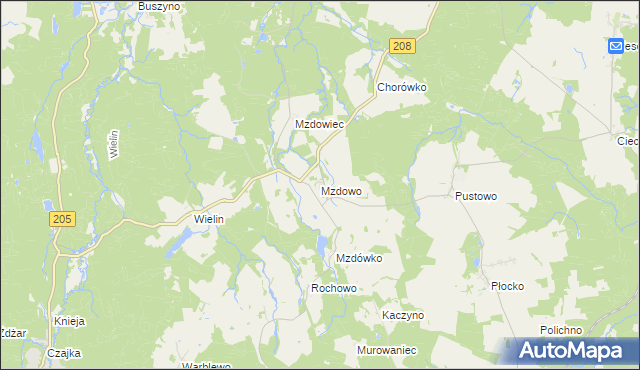 mapa Mzdowo, Mzdowo na mapie Targeo