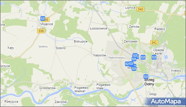 mapa Naborów, Naborów na mapie Targeo