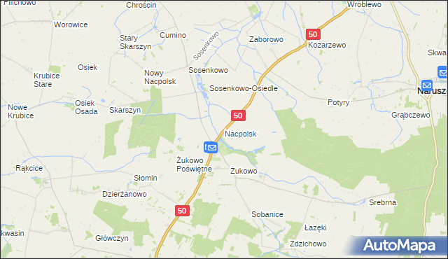 mapa Nacpolsk, Nacpolsk na mapie Targeo