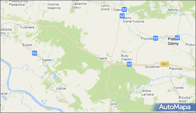 mapa Naklik, Naklik na mapie Targeo