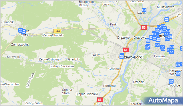 mapa Nakły, Nakły na mapie Targeo
