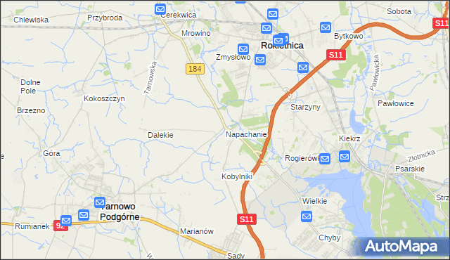 mapa Napachanie, Napachanie na mapie Targeo