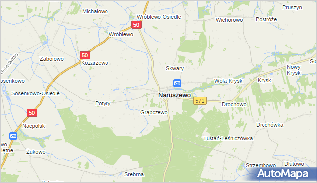 mapa Naruszewo, Naruszewo na mapie Targeo