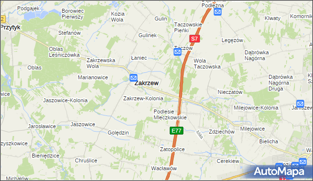 mapa Natalin gmina Zakrzew, Natalin gmina Zakrzew na mapie Targeo