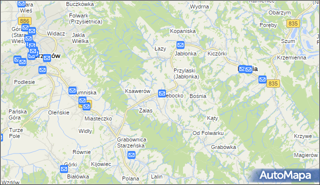 mapa Niebocko, Niebocko na mapie Targeo