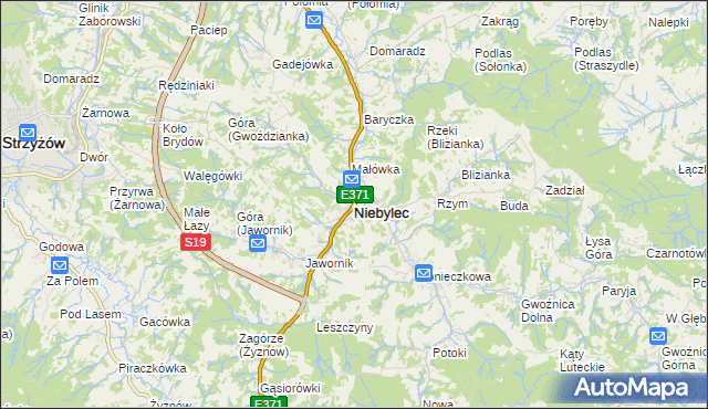 mapa Niebylec, Niebylec na mapie Targeo