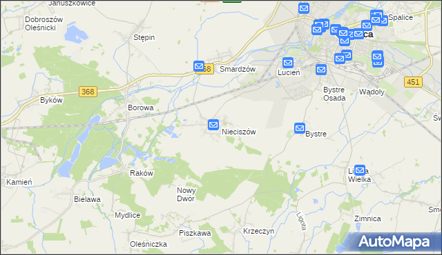 mapa Nieciszów, Nieciszów na mapie Targeo