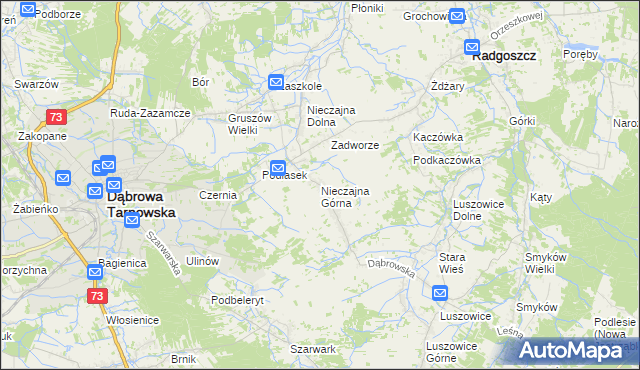 mapa Nieczajna Górna, Nieczajna Górna na mapie Targeo