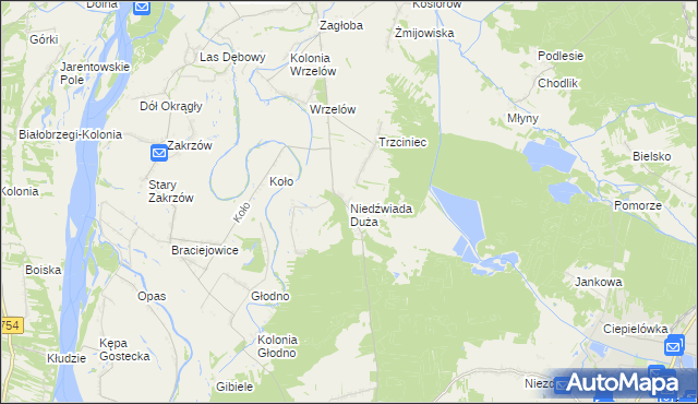 mapa Niedźwiada Duża, Niedźwiada Duża na mapie Targeo