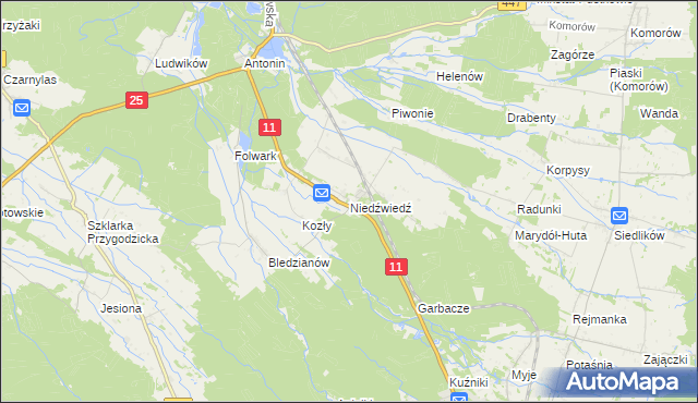 mapa Niedźwiedź gmina Ostrzeszów, Niedźwiedź gmina Ostrzeszów na mapie Targeo