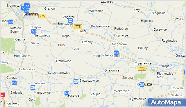 mapa Niegardów-Kolonia, Niegardów-Kolonia na mapie Targeo