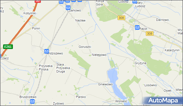 mapa Nielęgowo, Nielęgowo na mapie Targeo