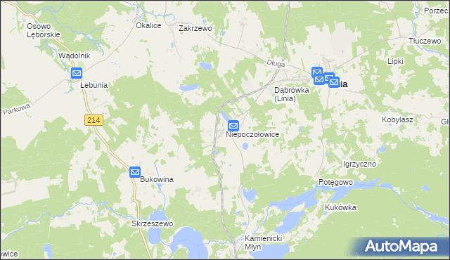 mapa Niepoczołowice, Niepoczołowice na mapie Targeo