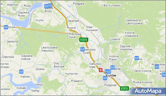 mapa Nietulisko Duże, Nietulisko Duże na mapie Targeo