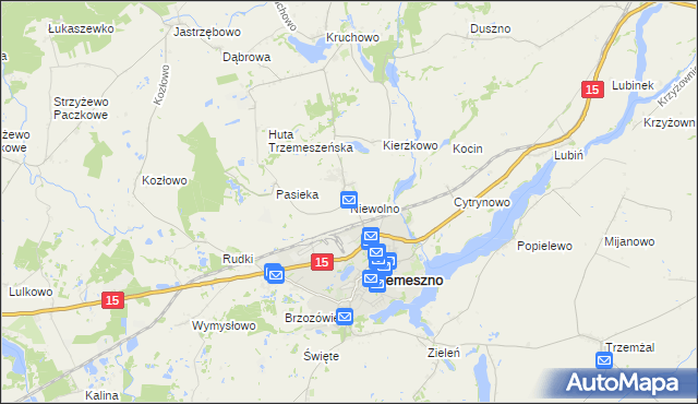 mapa Niewolno, Niewolno na mapie Targeo