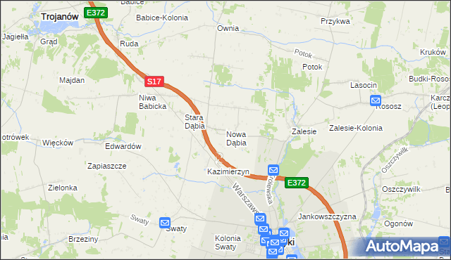 mapa Nowa Dąbia, Nowa Dąbia na mapie Targeo