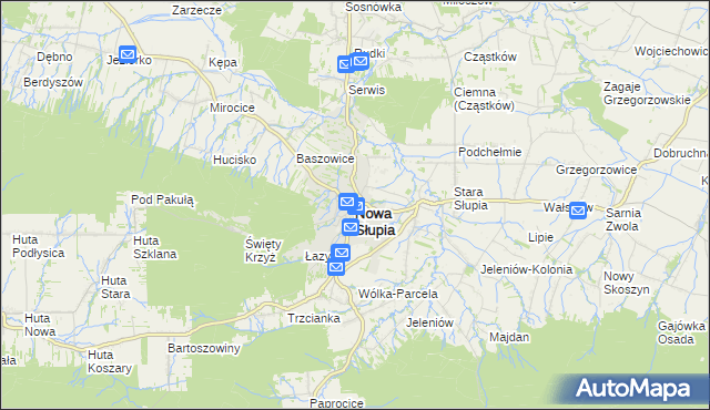 mapa Nowa Słupia, Nowa Słupia na mapie Targeo