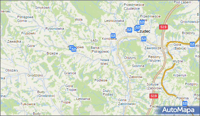 mapa Nowa Wieś gmina Czudec, Nowa Wieś gmina Czudec na mapie Targeo