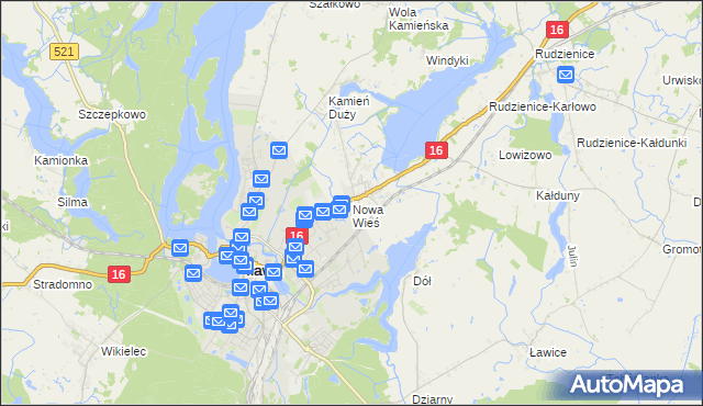 mapa Nowa Wieś gmina Iława, Nowa Wieś gmina Iława na mapie Targeo