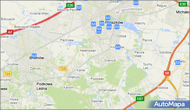 mapa Nowa Wieś gmina Michałowice, Nowa Wieś gmina Michałowice na mapie Targeo