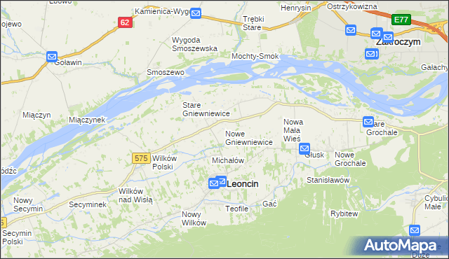 mapa Nowe Gniewniewice, Nowe Gniewniewice na mapie Targeo