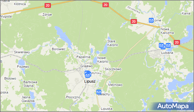 mapa Nowe Karpno, Nowe Karpno na mapie Targeo