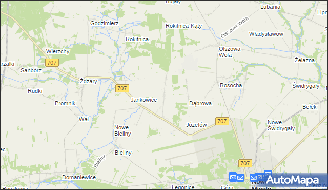 mapa Nowe Łęgonice, Nowe Łęgonice na mapie Targeo