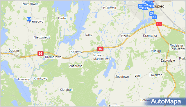 mapa Nowe Marcinkowo, Nowe Marcinkowo na mapie Targeo