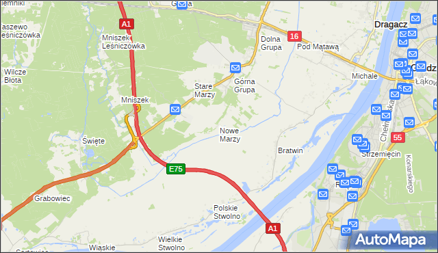 mapa Nowe Marzy, Nowe Marzy na mapie Targeo