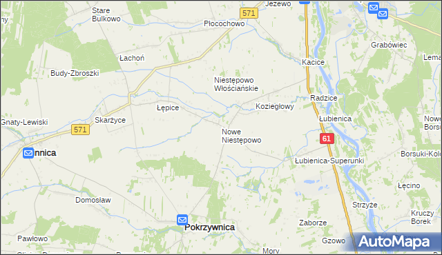 mapa Nowe Niestępowo, Nowe Niestępowo na mapie Targeo