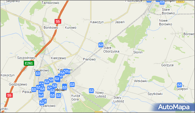 mapa Nowe Oborzyska, Nowe Oborzyska na mapie Targeo