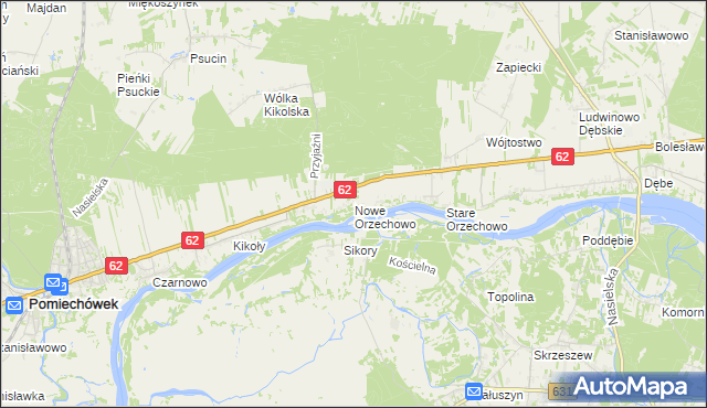 mapa Nowe Orzechowo, Nowe Orzechowo na mapie Targeo