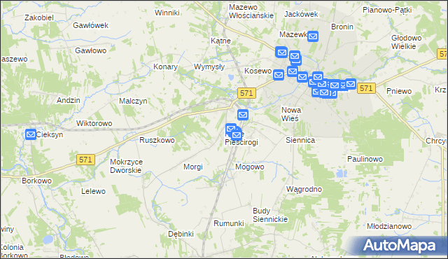 mapa Nowe Pieścirogi, Nowe Pieścirogi na mapie Targeo