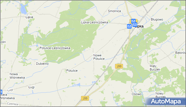 mapa Nowe Potulice, Nowe Potulice na mapie Targeo