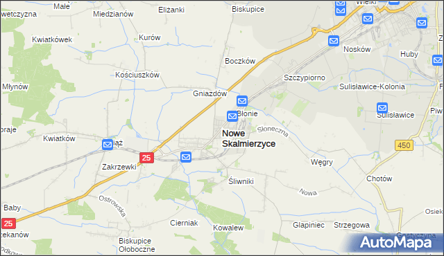 mapa Nowe Skalmierzyce, Nowe Skalmierzyce na mapie Targeo