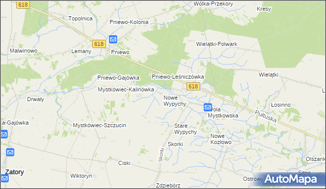 mapa Nowe Wypychy, Nowe Wypychy na mapie Targeo