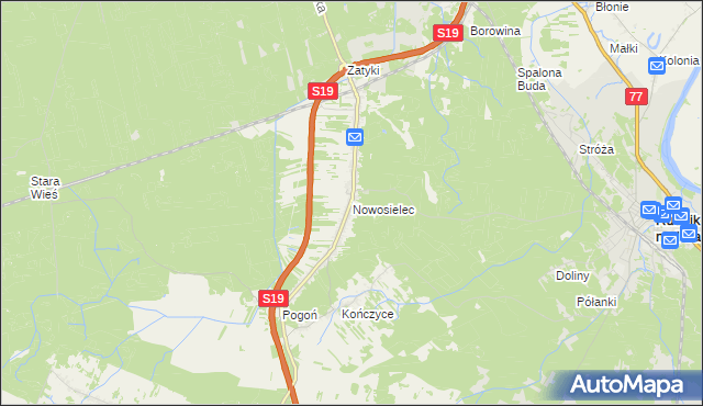 mapa Nowosielec gmina Nisko, Nowosielec gmina Nisko na mapie Targeo