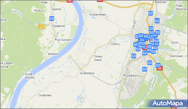 mapa Nowy Dwór gmina Kwidzyn, Nowy Dwór gmina Kwidzyn na mapie Targeo