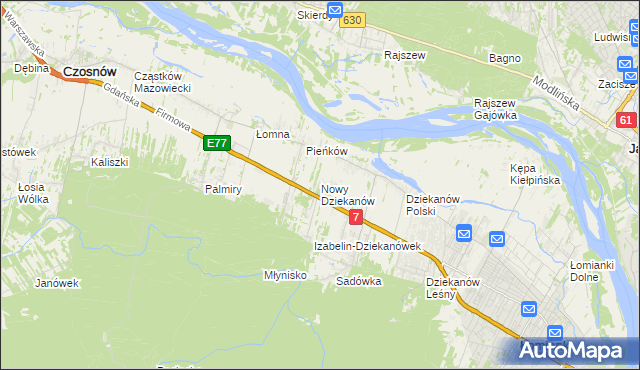 mapa Nowy Dziekanów, Nowy Dziekanów na mapie Targeo