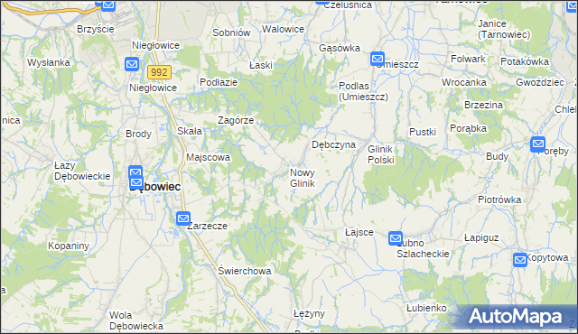 mapa Nowy Glinik, Nowy Glinik na mapie Targeo